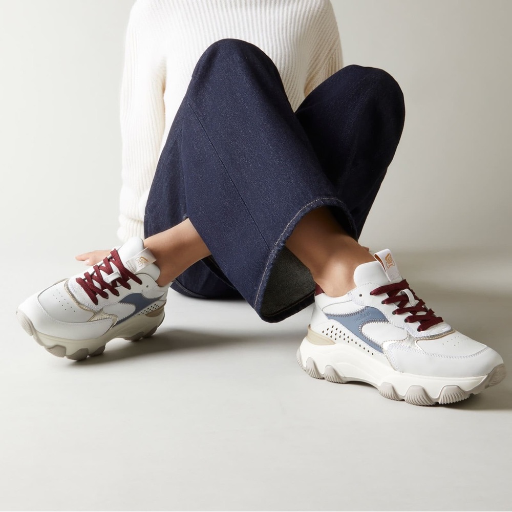 Hogan Hyperactive Sneakers | excellent condition white Burgendy light blue 37.5